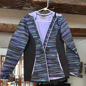 Striped Purple and Black Jacket Rain Coat